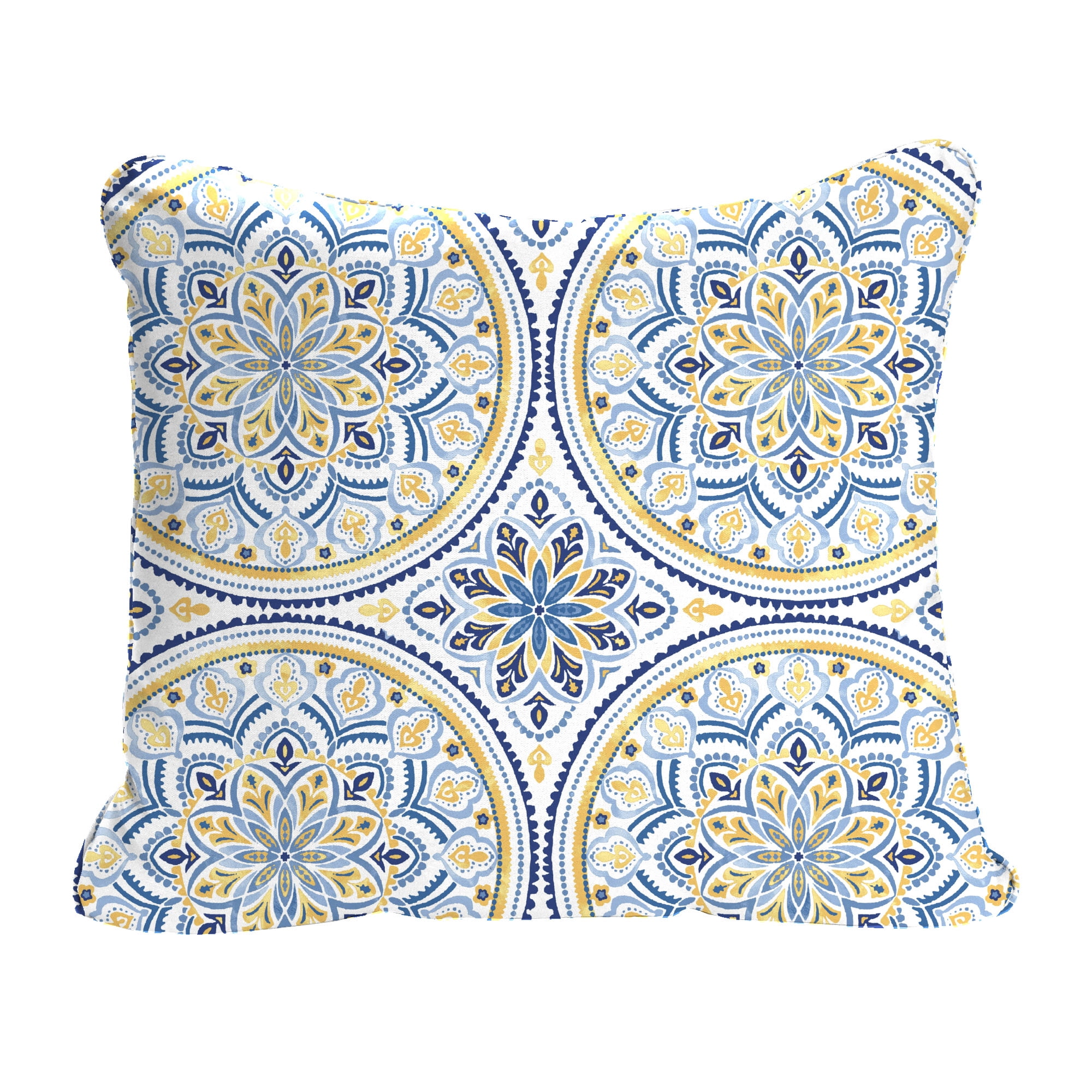 Jordan Manufacturing 21" x 24" Castille Multicolor Medallion Rectangular Outdoor Deep Seat Chair Back Cushion with Welt (2 Pack)
