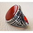 thumbnail image 3 of Red Onyx Mens Ring, Natural Red Onyx Gents Ring, December, Silver Jewelry, 925 Silver Ring, Birthday Gift, Heavy Mens Ring, Arabic Design, Ottoman Style Ring, Christmas, Turkey Mens Signet Ring, 3 of 6