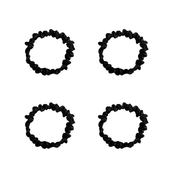 RAGUPEL 4Pcs Scrunchies,Satin Fabric Glossy and Smooth Hair Accessories for Women,Hair Scrunchies for Women's Hair,Black,Style8