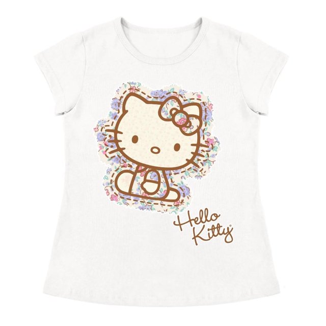 Playera Para Niña Sanrio Hello Kitty Cuello Redondo Manga Corta Talla 6 Blanco