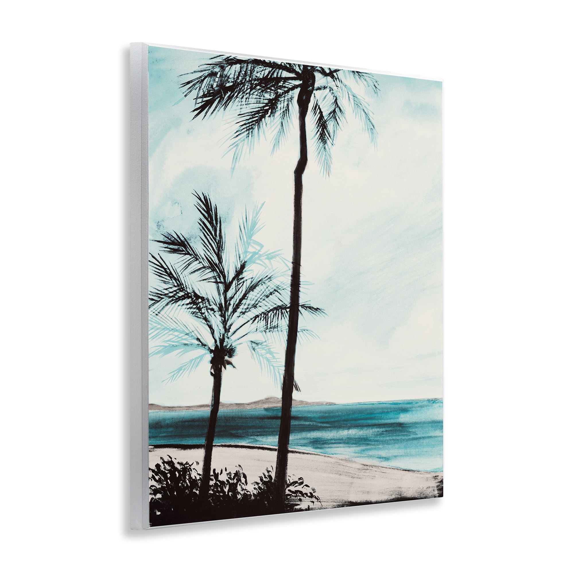 Stupell Industries Beach Palm Silhouettes Coastal Painting Unframed Art Print Wall Art, 11 x 14