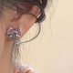 thumbnail image 4 of Y2K Bowknot Zircon Stud pendientes para mujer, moda coreana, Color plateado, cristal rosa, personalidad, pendiente, chica, fiesta, joyería, regalos, 4 of 4