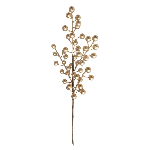 Artificial Flower Fake Floral Branch Decorations Winter Jasmine Branches 5Pcs Simulation Bubble Gold And Silver Berries