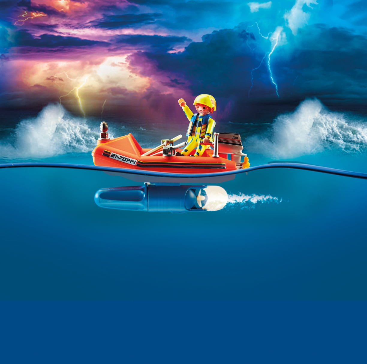 Playmobil City Action Kitesurfer Rescue with Speedboat Set