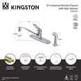 thumbnail image 5 of Kingston KB562SP Wyndham One-Handle 4-Hole 8" Centerset Kitchen Faucet with Side Sprayer in Polished Chrome, 5 of 5