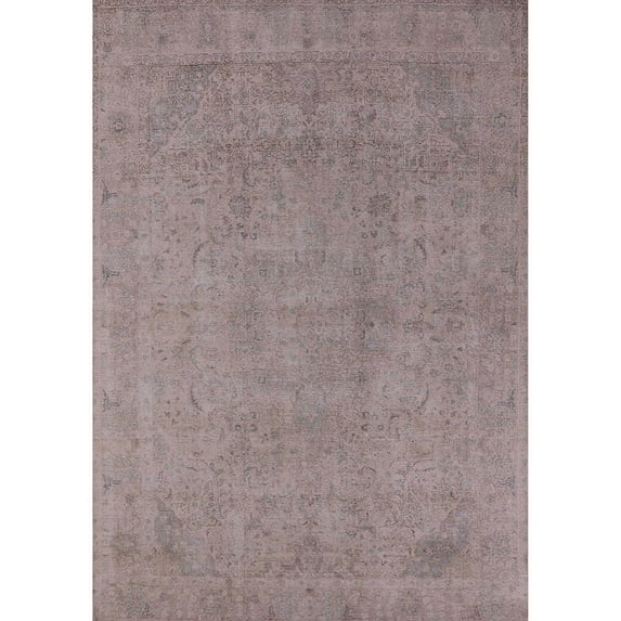 Ahgly Company Indoor Rectangle Mid-Century Modern Rose Purple Oriental Area Rugs, 4' x 6'