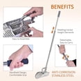 thumbnail image 3 of Sand Scoop with Long Handle, Stainless Steel Metal Detector Sand Scoops, Handheld 2-in-1 Sand Scoop for Beach Metal Detecting for Underwater Treasure Hunting, 3 of 7