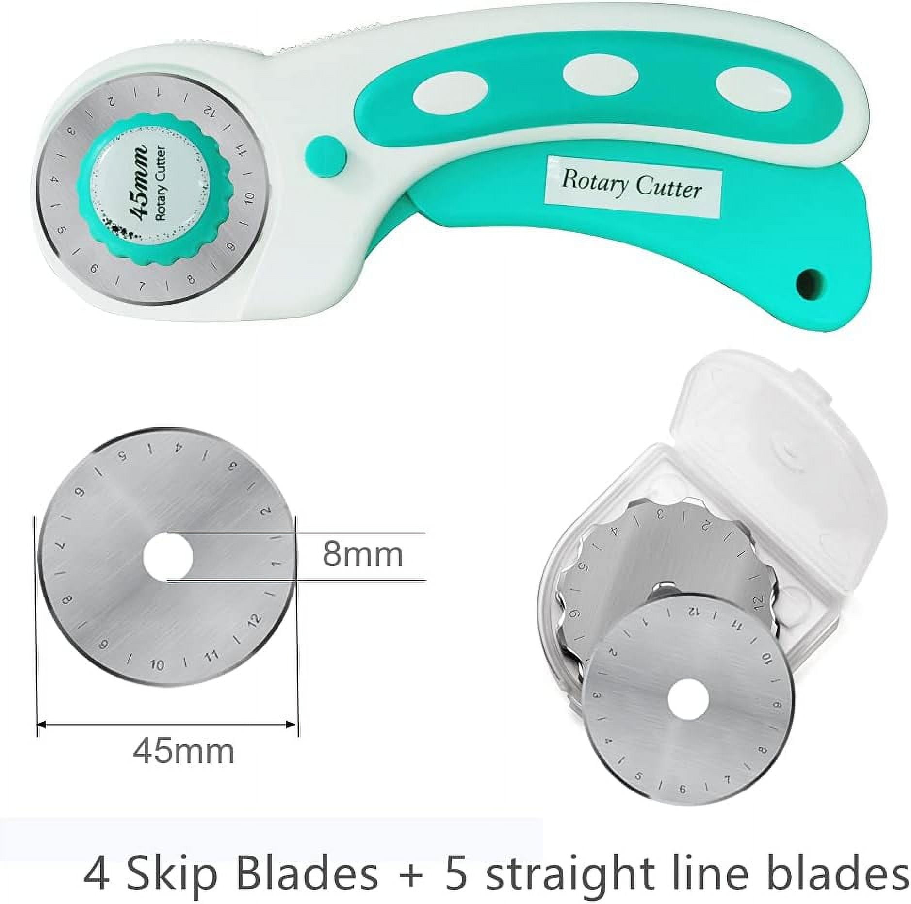 Elan Rotary Cutter for Fabric Blue, Fabric Rotary Cutter Sewing, Fabric  Cutters, as Blade Roller Cutter for Fabric Cutter, Rotary Cutter Blades  45mm