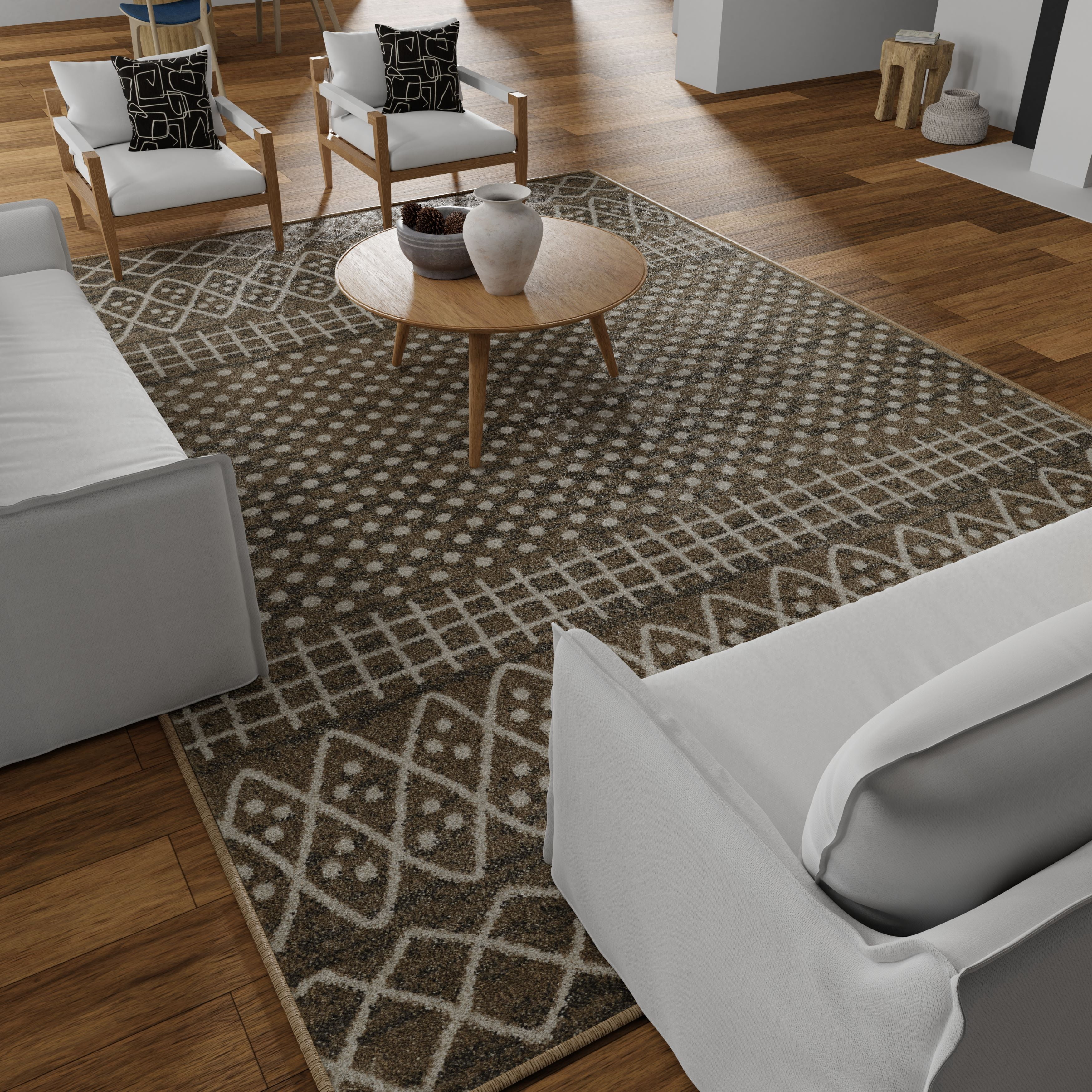 Loomaknoti Ohanzah Osinda 5' x 7' Beige Geometric Indoor Polypropylene Area Rug