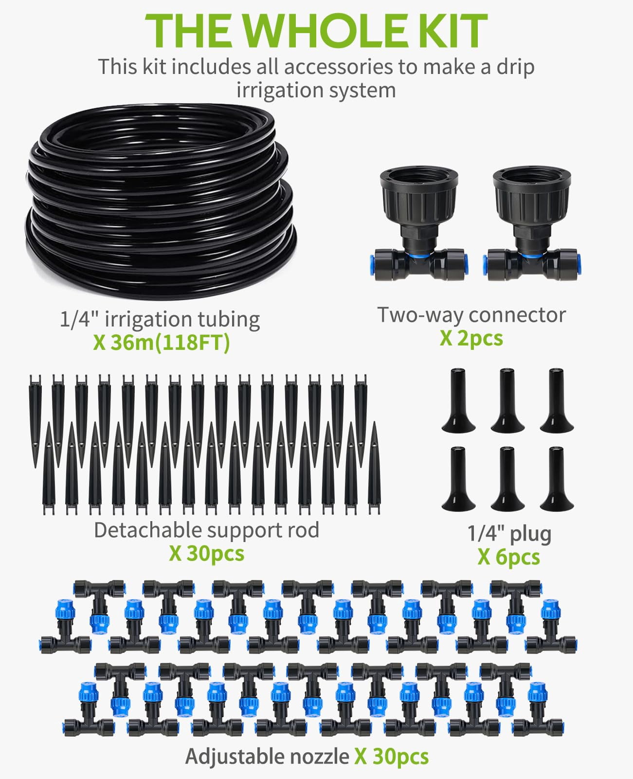 59FT Greenhouse Misting Drip Irrigation Kit with Water Timer Automatic Garden Watering System