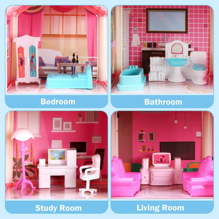 2 Storey Doll Mini Villa Dream House For Doll Kids Pretend Play Toy  Dollhouse Furniture Set For Baby Doll Couch Doll House - Furniture Toys -  AliExpress