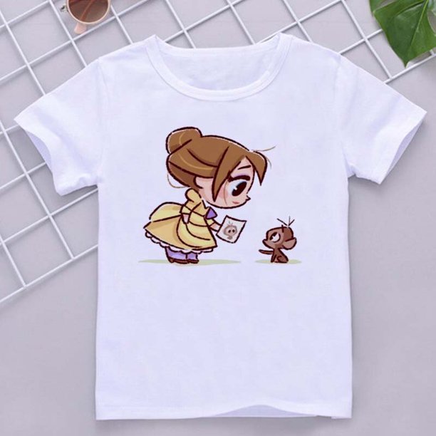 Disney Child Mermaid Princess Kawaii Printed T-shirt Baby Girl Soft Cartoon Clothing Cute Graphic Tops Kids Funny Tees DropshipHeight-80(1-2T) Gao Jinjia LED