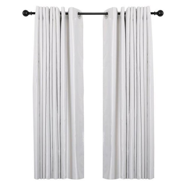 Utopia Alley D32Z 28-48 in. Adjustable Curtain Rod with Round Finials - Black