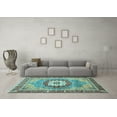 thumbnail image 3 of Ahgly Company Indoor Round Abstract Light Blue Modern Area Rugs, 6' Round, 3 of 4
