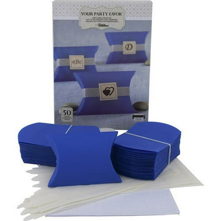Wilton Blue Pillowbox Favor Kit, 50 Count