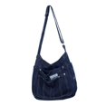 thumbnail image 3 of Bolso de hombro de mezclilla, informal, con correa ajustable para el hombro, ligero, para viaje Azul oscuro, 3 of 9