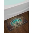 thumbnail image 2 of Steampunk Bath Mat, Fantasy Background Print of Inside View of Clock Tower Wooden Mezzanine, Plush Bathroom Decor Mat with Non Slip Backing, 29.5" X 17.5", Pale Brown Turquoise, by Ambesonne, 2 of 2