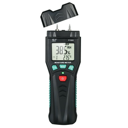 FUYI Digital Damp Meter Detector Wood Moisture Meter Wood Moisture Tester with 7 Modes LCD Backlight Data Hold Function for...