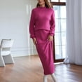 thumbnail image 4 of LEKODE Knit Sets Two Piece Women Skirt and Top Set for Women Long Skirt Sets Fall Skirt Two Piece Sets for Women 2 Piece Set Fall Outfits Hot Pink Xl, 4 of 9