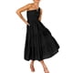 thumbnail image 3 of Qarigey Vestido largo de mujer estético sin mangas plisado un hombro vestido de noche Club playa vacaciones mujer ropa de verano Vestidos Negro S Qarigey AP011089-13, 3 of 6