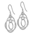 thumbnail image 2 of 925 Sterling Silver Rhod Pltd Shepherd Hook Dangle Earrings Drop, 2 of 7