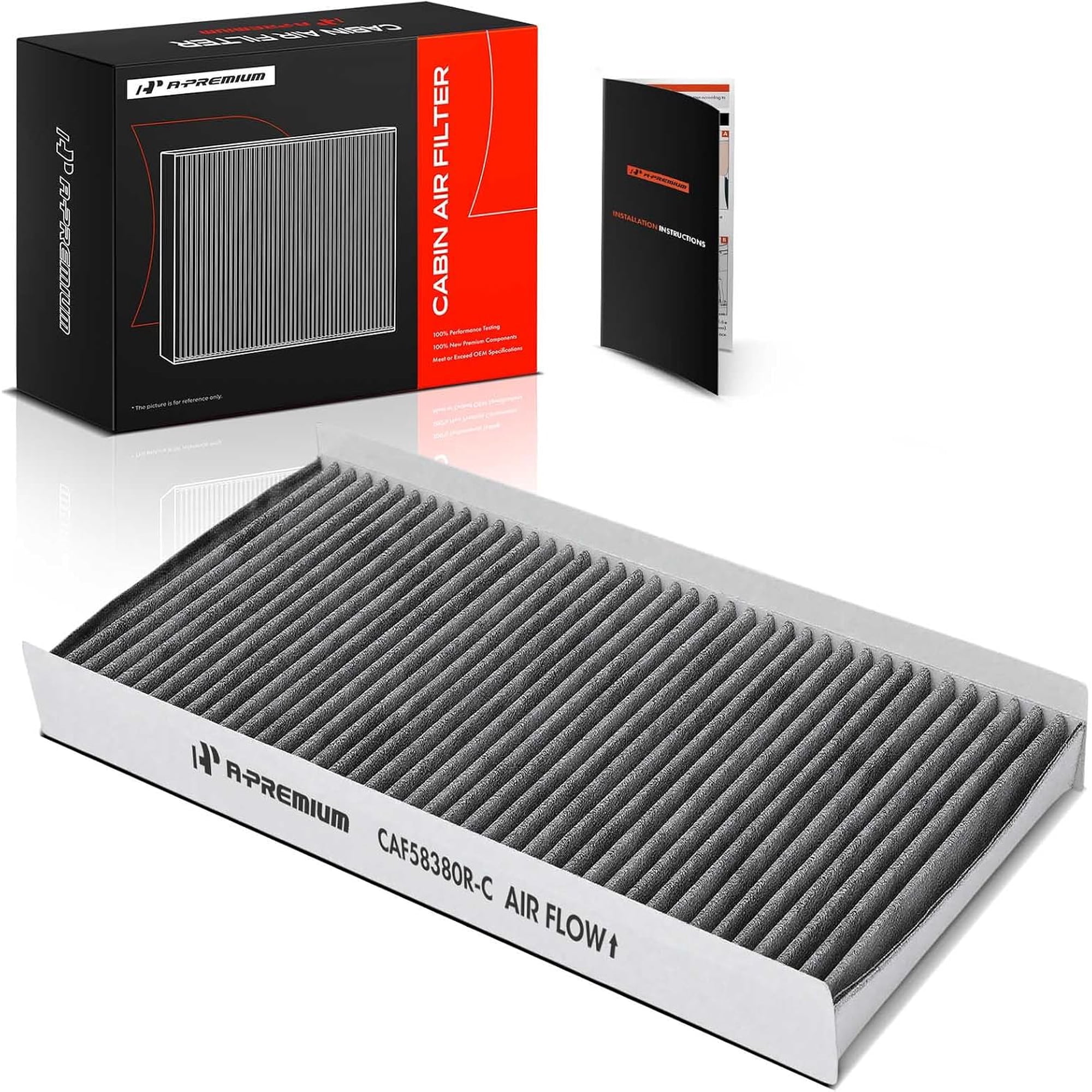 A-Premium Cabin Air Filter with Activated Carbon | Compatible with Chevrolet Chevy 1996-2012, Corsa 2002-2008, Meriva 2005-2008, Tornado 2004-2005, Vectra & Saab 9-3, 9-3X