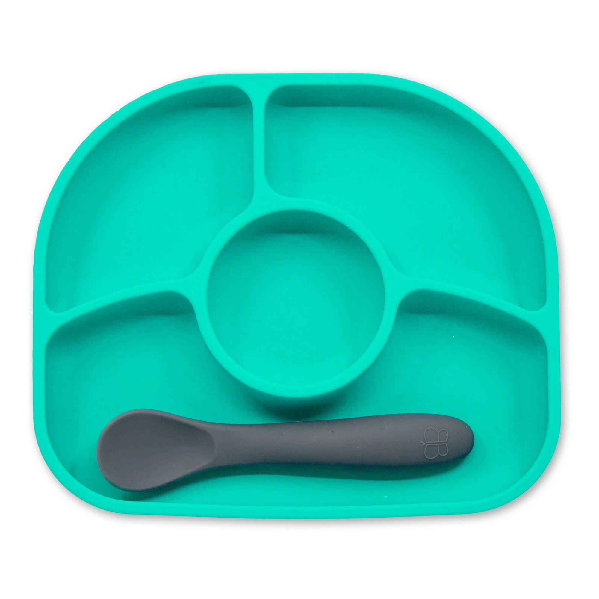 bblüv Yümi, Baby Plate and Spoon Set, Silicone, Aqua