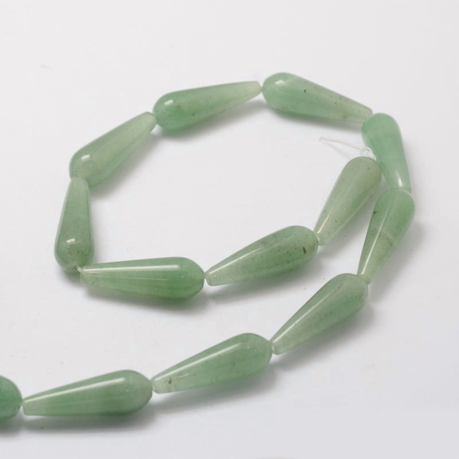 Natural Green Aventurine Teardrop Beads Strands 30x10mm Hole: 1.5mm about 13pcs/strand 15.7 inch DIY