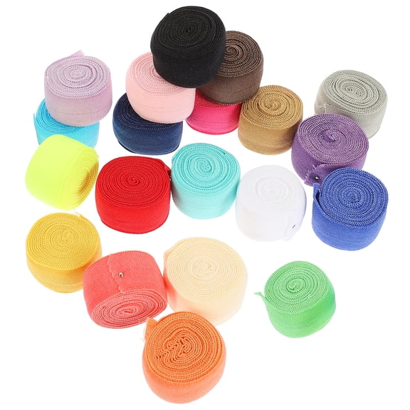 RENACLIPY Nylon Elastic Ribbons Assorted Colors 20 Rolls for Sewing Crafts Belts Hats