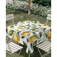 thumbnail image 3 of Square Outdoor Tablecloth with Umbrella Hole Summer Yellow Lemons Outside Table Cloth Waterproof Patio Table Cover Green Leaves Flowers Country Plants Zipper Tablecloths for Picnic Camping 54x54 Inch, 3 of 8