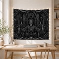 thumbnail image 4 of Crowned Skeleton Regent in Gothic Cathedral, Eerie Gothic Style for Dark Art Lovers, Macabre Wall Art, Halloween Gift, Tapestry Wall Hanging for Bedroom and Dorm, 4 of 6
