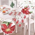 thumbnail image 2 of OurWarm Manteles de mesa bordados navideños con hojas de acebo y Pascua para decoraciones navideñas, 15 "X 69", 2 of 5