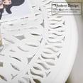 thumbnail image 6 of MEETWARM 35.4 inches Round Patio Dinning Table, Outdoor Cast Aluminum Dinning Table with 2" Umbrella Hole, White, 6 of 7