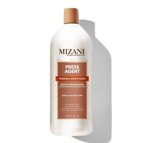 Mizani Press Agent Thermal Smoothing Sulfate-Free Shampoo, Pink Grapefruit, juciy Mandarin with a floral medley of Jasmine, Rose & Freesia, ending on