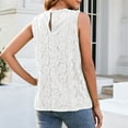 thumbnail image 4 of Holiday Gift Finder Ofreoo Women's Solid Color Lace With Hollowed Out Lace Sexy Knitted Lace Top Sleeveless V-neck Top/shirt Set 2 Piece Sets for Women Summer, 4 of 4