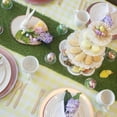 thumbnail image 5 of BalsaCircle 60" x 126" Gingham Checkered Polyester Tablecloth Yellow and White, 5 of 7