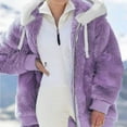 thumbnail image 2 of Chaqueta con capucha y cremallera de felpa suelta de otoño e invierno para mujer, sencilla y de moda., 2 of 5