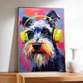 thumbnail image 3 of Standard Schnauzer Dog Headphone Wall Art Dog Decor Dog Painting Room Decor Animal Wall Art Animal Posters Dog - modern wall Decor - room wall decor, 3 of 5