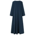 thumbnail image 5 of ChaoHeng Dresses for Women Long Sleeve Trendy Dresses Women's Plus Size Casual Dress Solid Color V Neck Long Sleeve Winter Fall Basic Casual Maxi Long Dress Daily Vacation Dress, 5 of 9