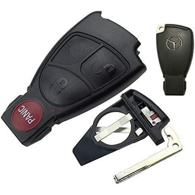 puou 4 Butons Remplacement de Clé de Voiture Télécommandée Coque pour Mercedes Benz E C R CL GL SL CLK SLK AMG Classe Doux