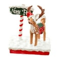 thumbnail image 1 of Adorno de señal de carretera de nieve, figura de alce de resina navideña, miniestatua de escritorio de cocina en miniatura, pequeña y linda estatua, 1 of 9