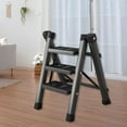 thumbnail image 4 of S SERENABLE 3 Step Folding Ladder Durability Lightweight for Household Kitchen Warehouse Black, 4 of 7