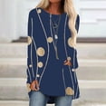 thumbnail image 1 of Blouse pour Femmes Col Rond Manches Longues Chandail Ample Hauts Décontractés Dames Longues Blouses Oversize, 1 of 2