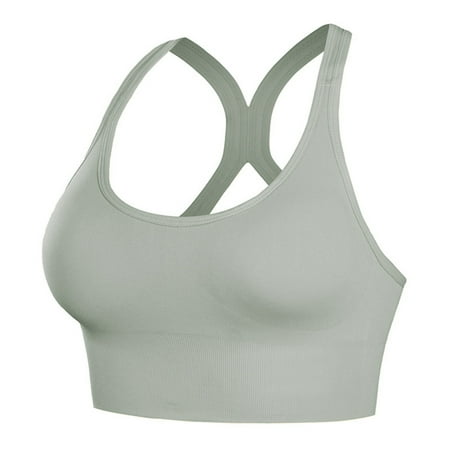 

Rumida Sports Bra for Women Running Workout Back Zipper Sports Bra Back Zipper Sports Bra Removable Padded Women Running Workout Sports Bra S Light Green