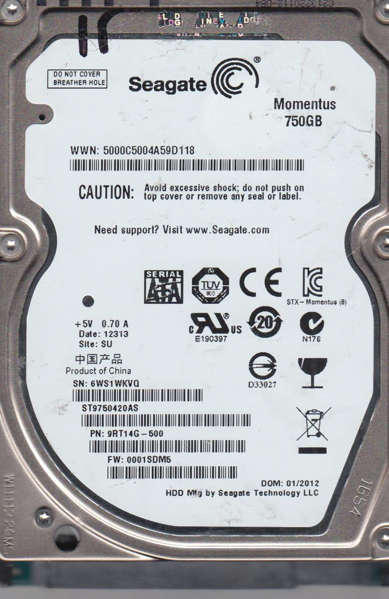 ST1000LM010 SU FW CC9F Z2M PN 9YH146-550 Seagate 1TB SATA 2.5 Hard Drive ST1000LM010 SU FW CC9F Z2M PN 9YH146-550 Seagate 1TB SATA 2.5 Hard Drive