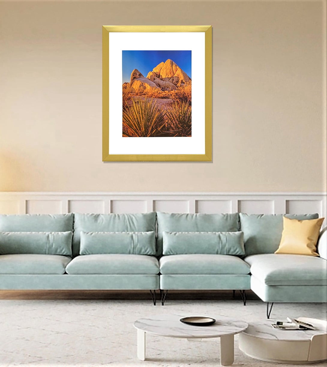 Picture Frame PVC Gold Frame 13.4W*3.1D*16.4H/6.4LB Wall Mount Display, Pack of 5