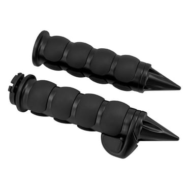 1" Black Non-Slip Rubber Spike Hand Grips Fits For Harley Touring Dyna Sportster