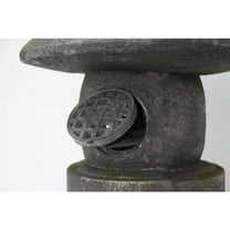Hi-Line Gift Ltd 76355-F Grey Stone Pagoda Lantern