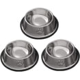 thumbnail image 1 of Cuencos para comida y agua para perros y gatos, de acero inoxidable con base antideslizante, para mascotas, gatitos, conejos, cachorros, perros pequeños y medianos (paquete de 4), 1 of 7