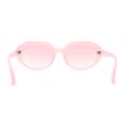 thumbnail image 4 of Mod Womens Oval Dimensional Beveled Plastic Sunglasses All Pink, 4 of 4